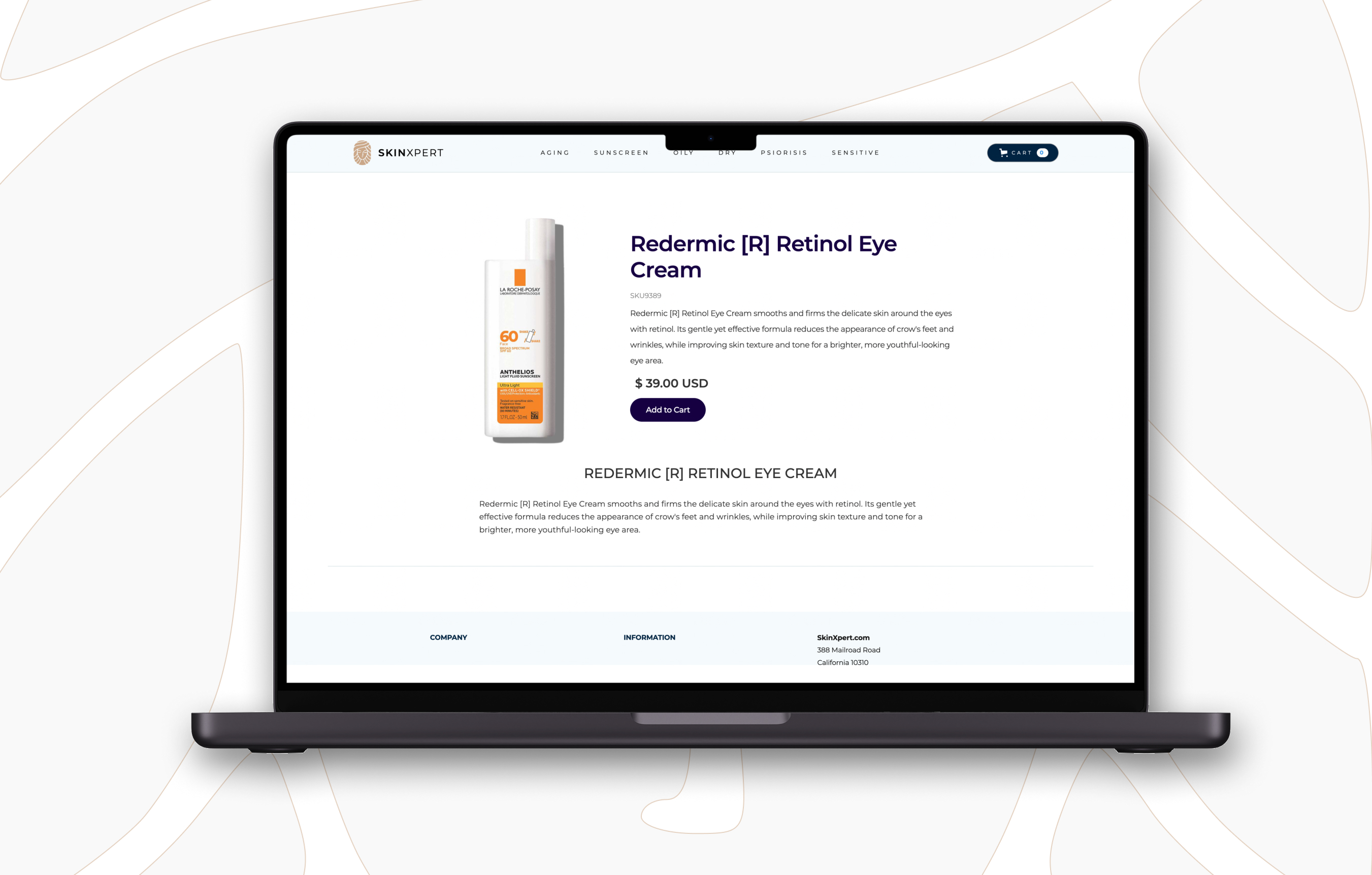 SkinXpert Website Desktop